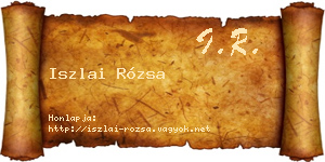 Iszlai Rózsa névjegykártya