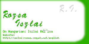 rozsa iszlai business card